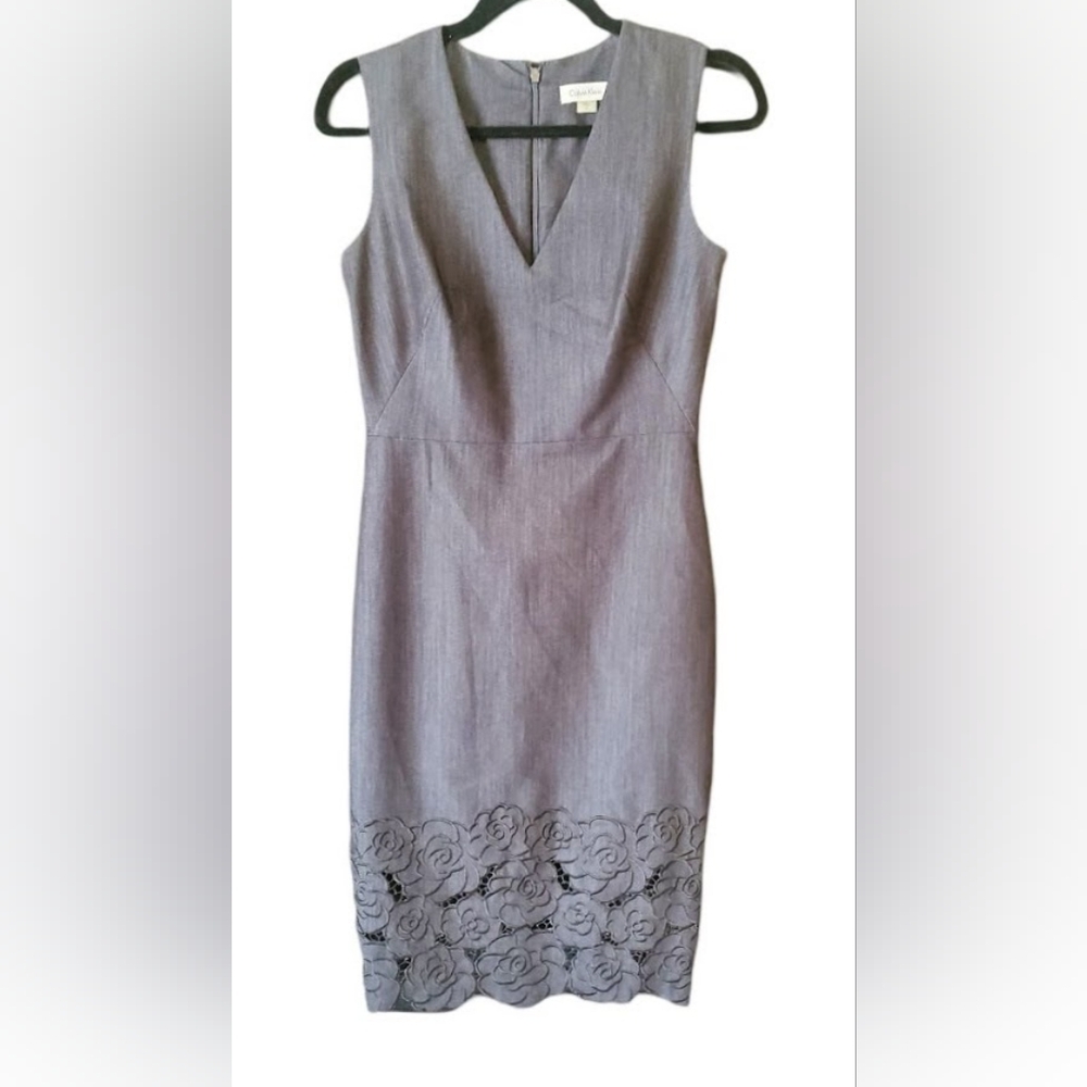 Calvin Klein Gray Sleeveless Dress (Size 2)